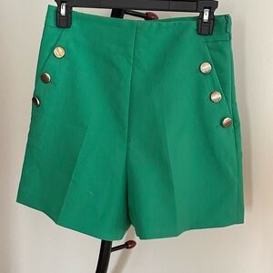 Zara Button Detail Hi Rise Dress Shorts